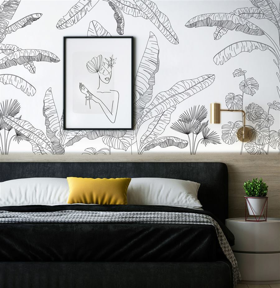 Banana Sketch floral wallpaper – The Wall Chronicles
