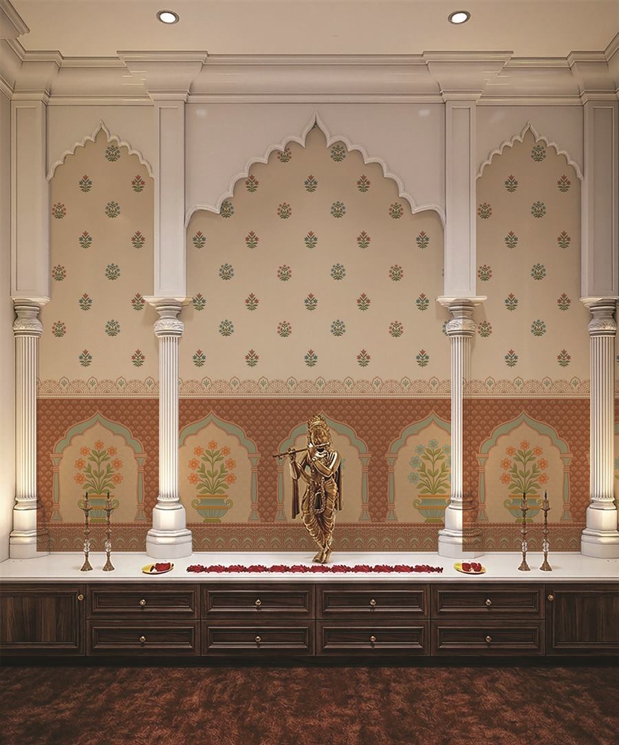 Floral Jharokha floral wallpaper – The Wall Chronicles