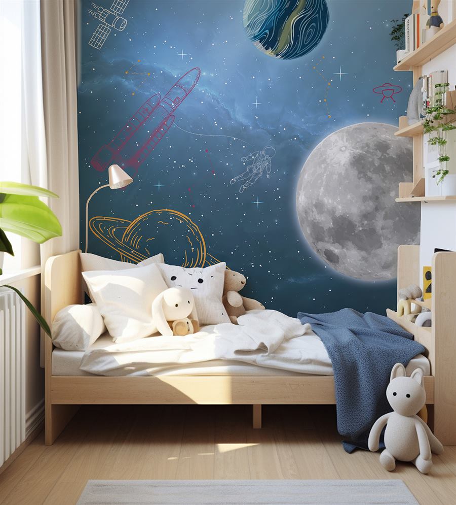 Deep Space kids room wallpaper – The Wall Chronicles