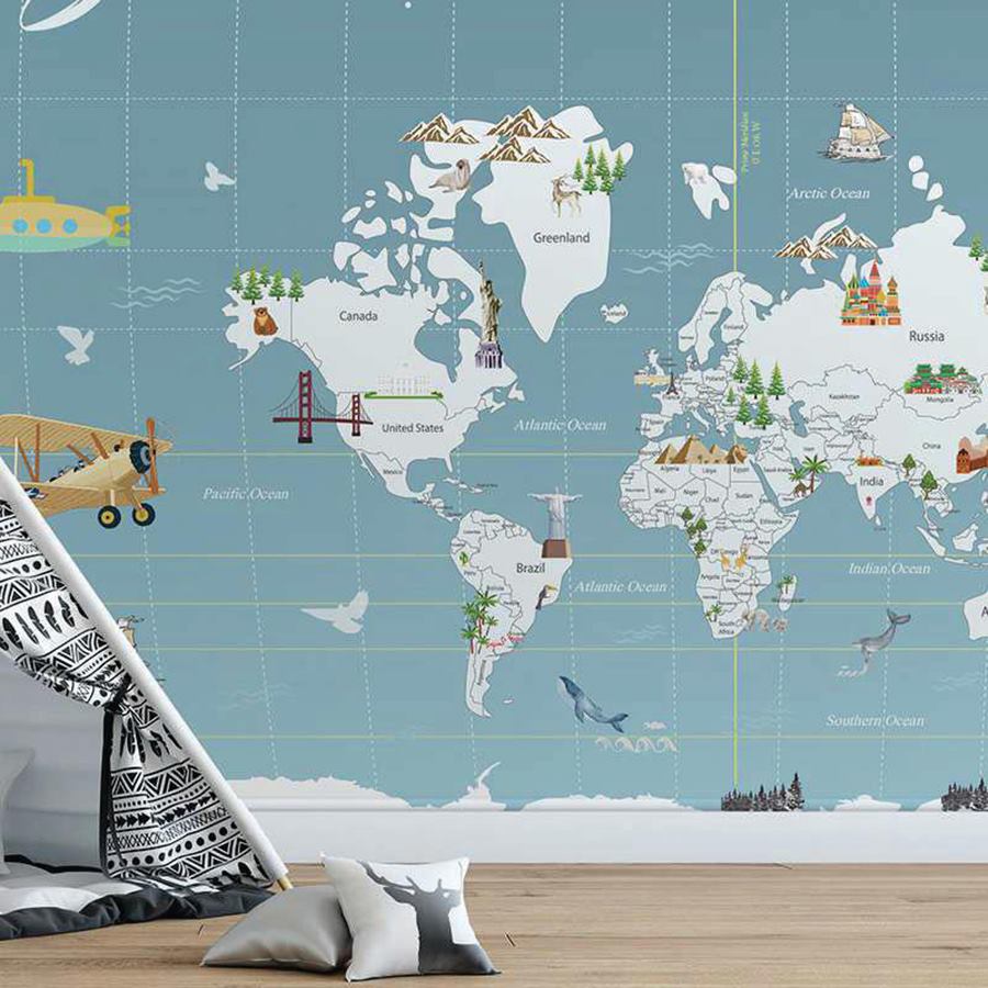 Explorer's Globe kids room wallpaper – The Wall Chronicles