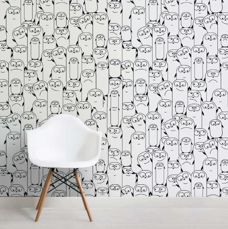 Monochrome Minions kids room wallpaper – The Wall Chronicles