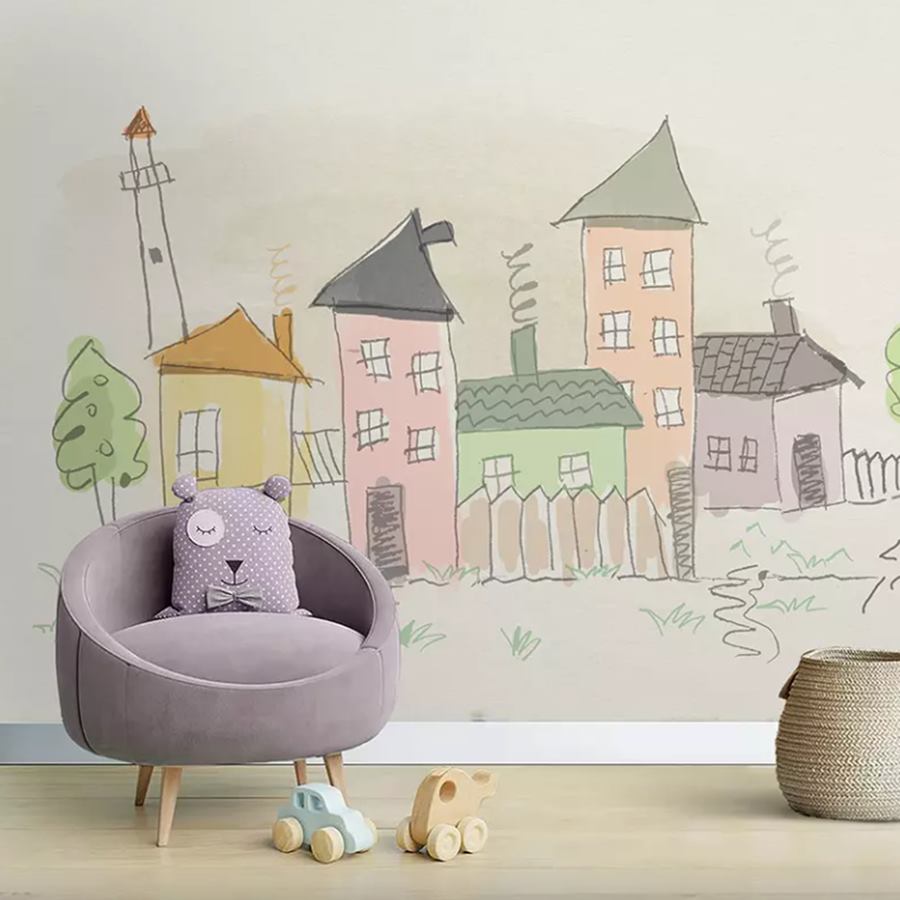 Storybook Houses kids room wallpaper – The Wall Chronicles