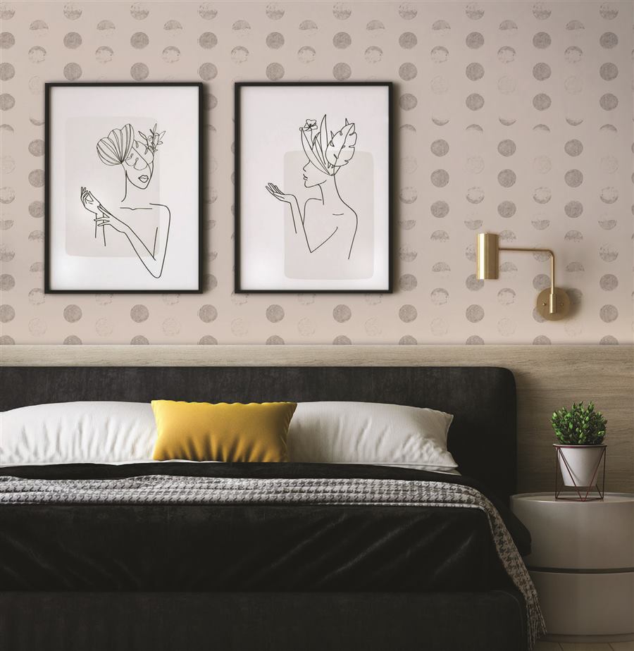 Lunar Polkas modern pattern wallpaper – The Wall Chronicles