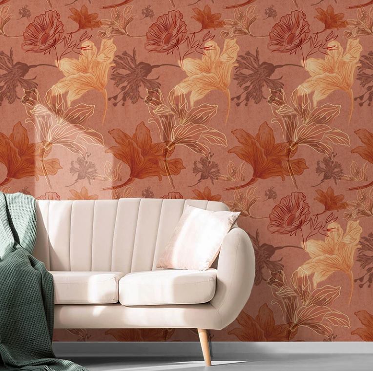 Autumn Blooms botanical wallpaper – The Wall Chronicles