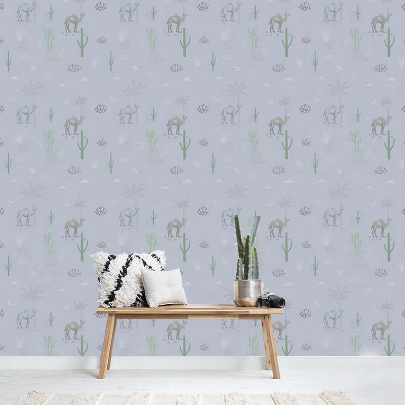 Camels & Cactus botanical wallpaper – The Wall Chronicles