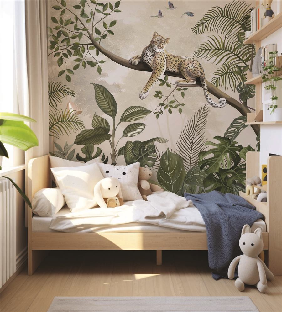 Leopard Lookout botanical wallpaper – The Wall Chronicles