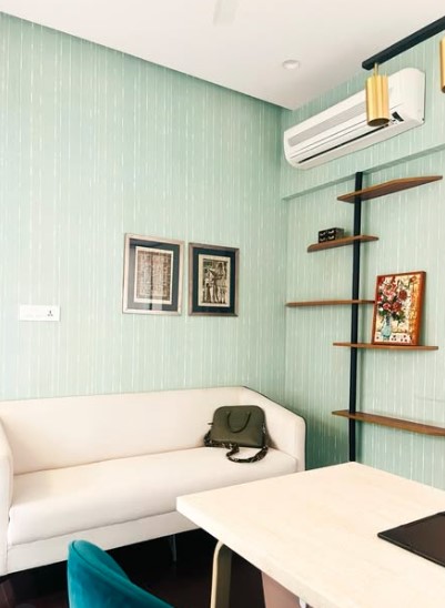 Mint stripe wallpaper installation – The Wall Chronicles