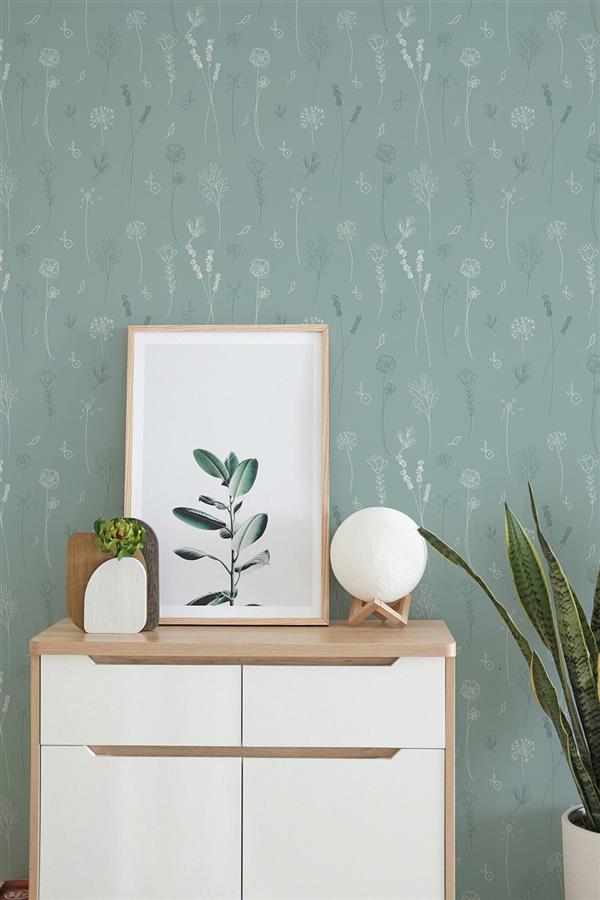 Dandelions Teal bedroom wallpaper – The Wall Chronicles