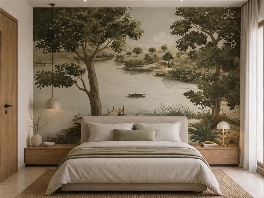 Lakeside Landscape bedroom wallpaper – The Wall Chronicles