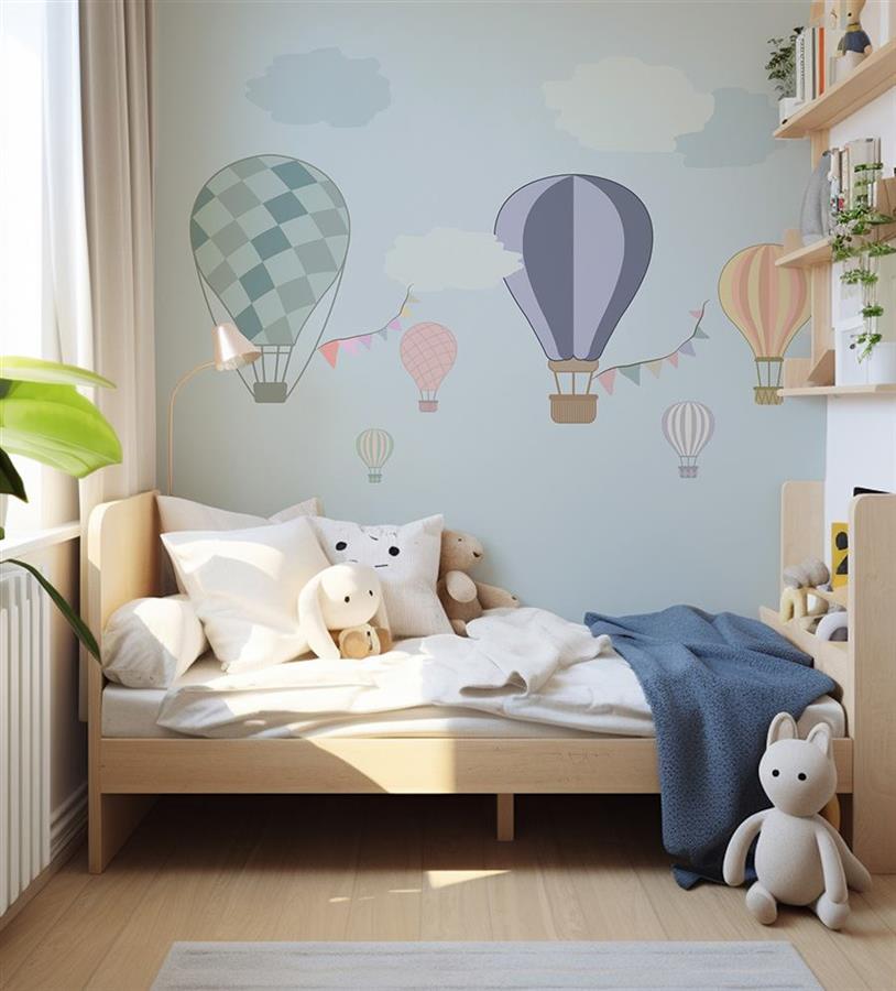 Pastel Hot Air Balloons bedroom wallpaper – The Wall Chronicles