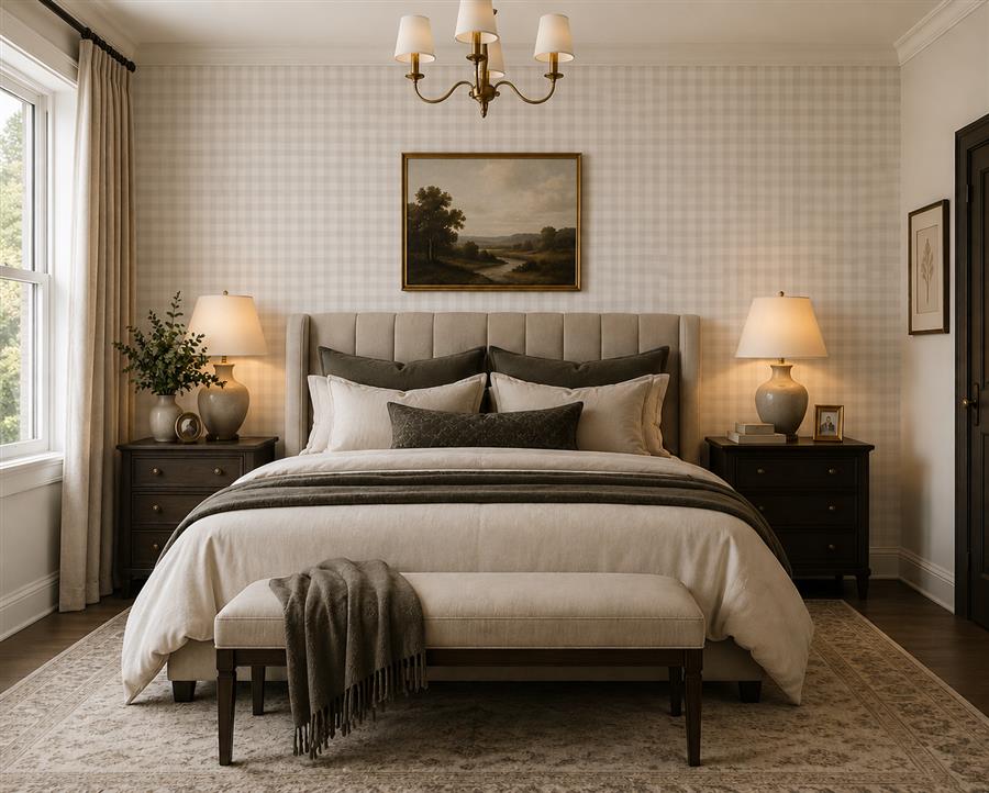 Plaid Checks bedroom wallpaper – The Wall Chronicles