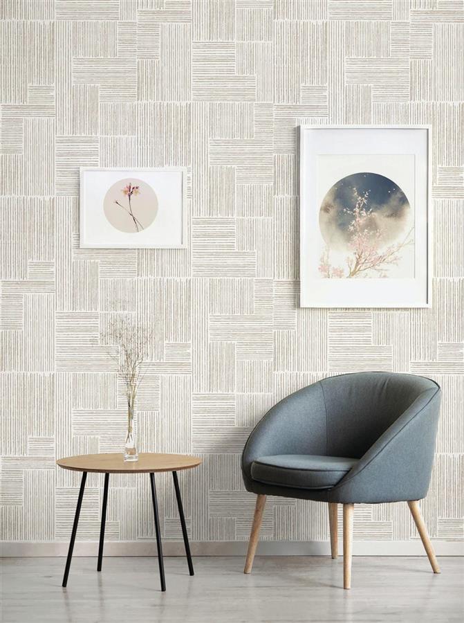 Crosshatch Block living room wallpaper – The Wall Chronicles