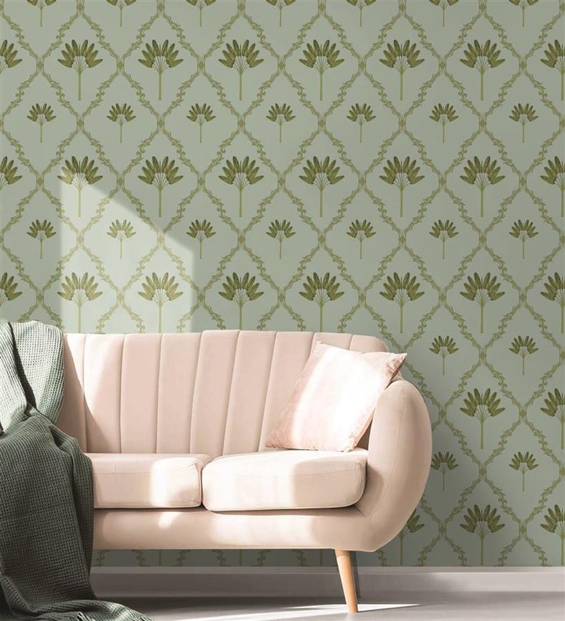 Palm Trellis living room wallpaper – The Wall Chronicles