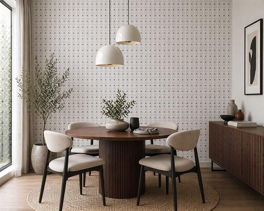 Tile Weave living room wallpaper – The Wall Chronicles