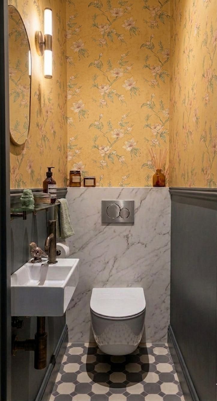 Blossoms powder room wallpaper – The Wall Chronicles