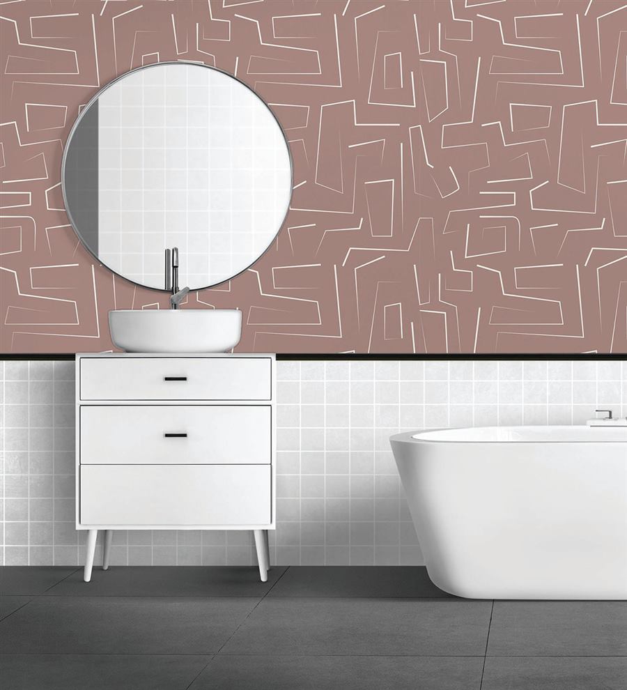 Broken Maze Pink repeat pattern wallpaper – The Wall Chronicles