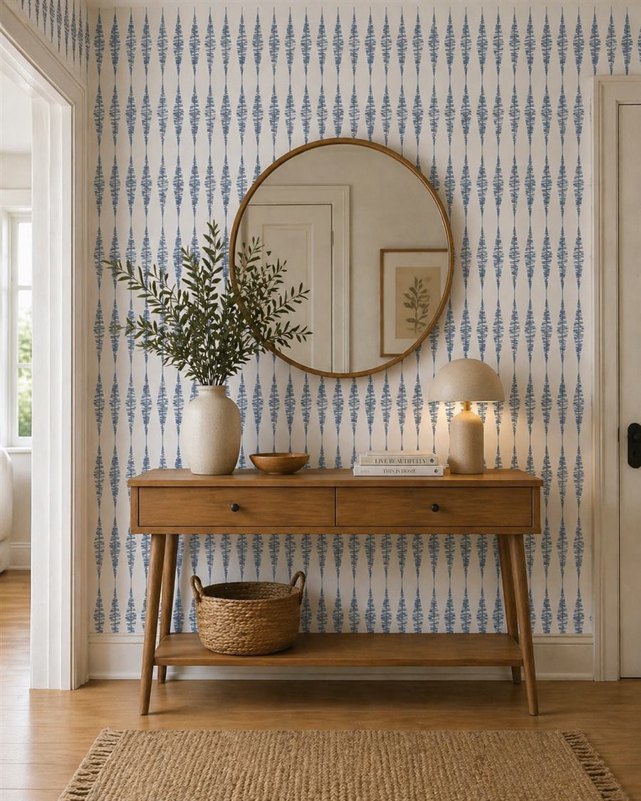 Frequency Blue repeat pattern wallpaper – The Wall Chronicles