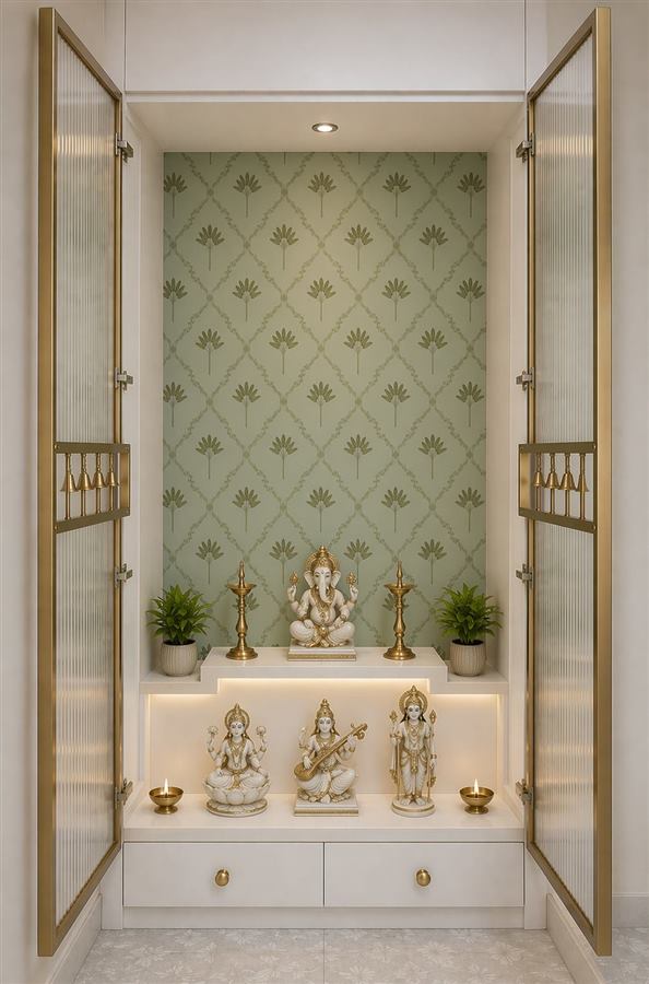 Divine Palm Motif temple wallpaper – The Wall Chronicles