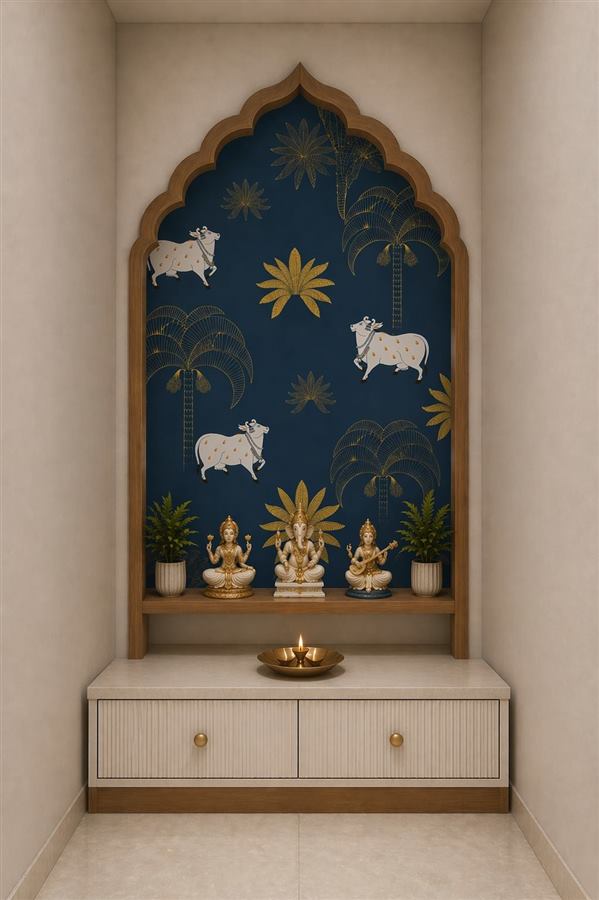 Vrindavan Nights temple wallpaper – The Wall Chronicles