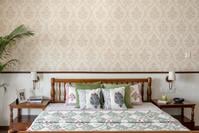 Heritage damask bedroom wallpaper design